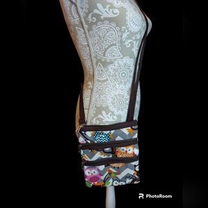 Colorful Owl Print Crossbody Bag Unbranded